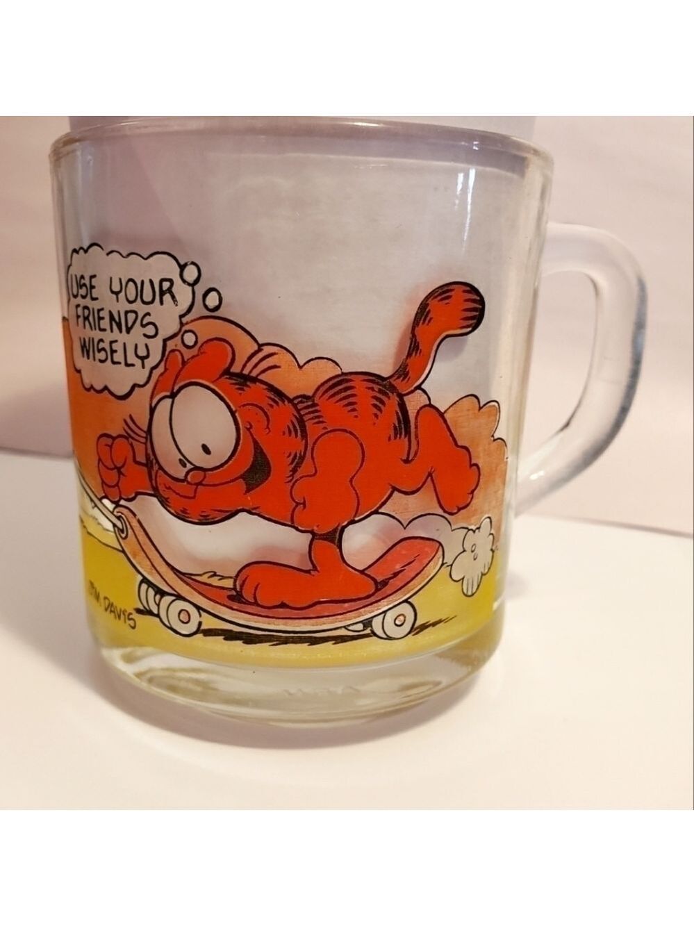 MCDONALD'S 𝅺GARFIELD And Odie McDonald's Glass Cup / Mug 1978